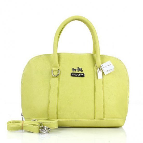 Coach Madison Logo Medium Yellow Satchels ETD | Women - Click Image to Close